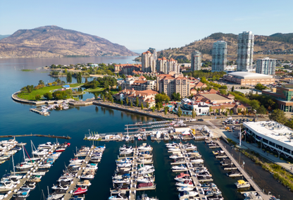 Kelowna harbor on okanagan lake
