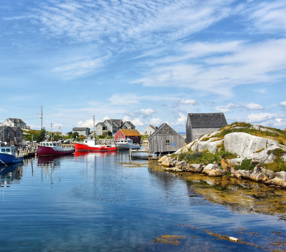 harbour in halifax with colorful boats moored