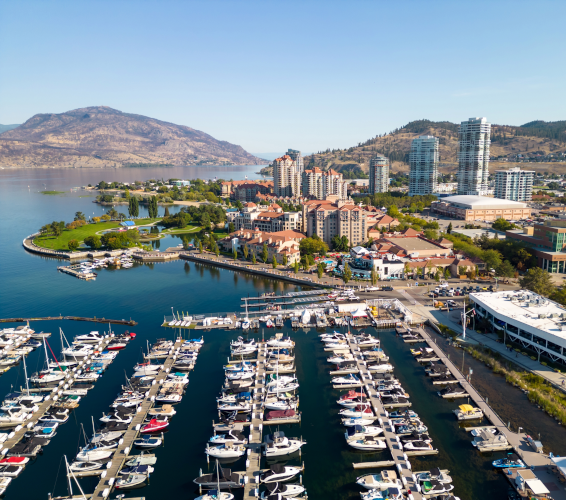 Kelowna harbor on okanagan lake